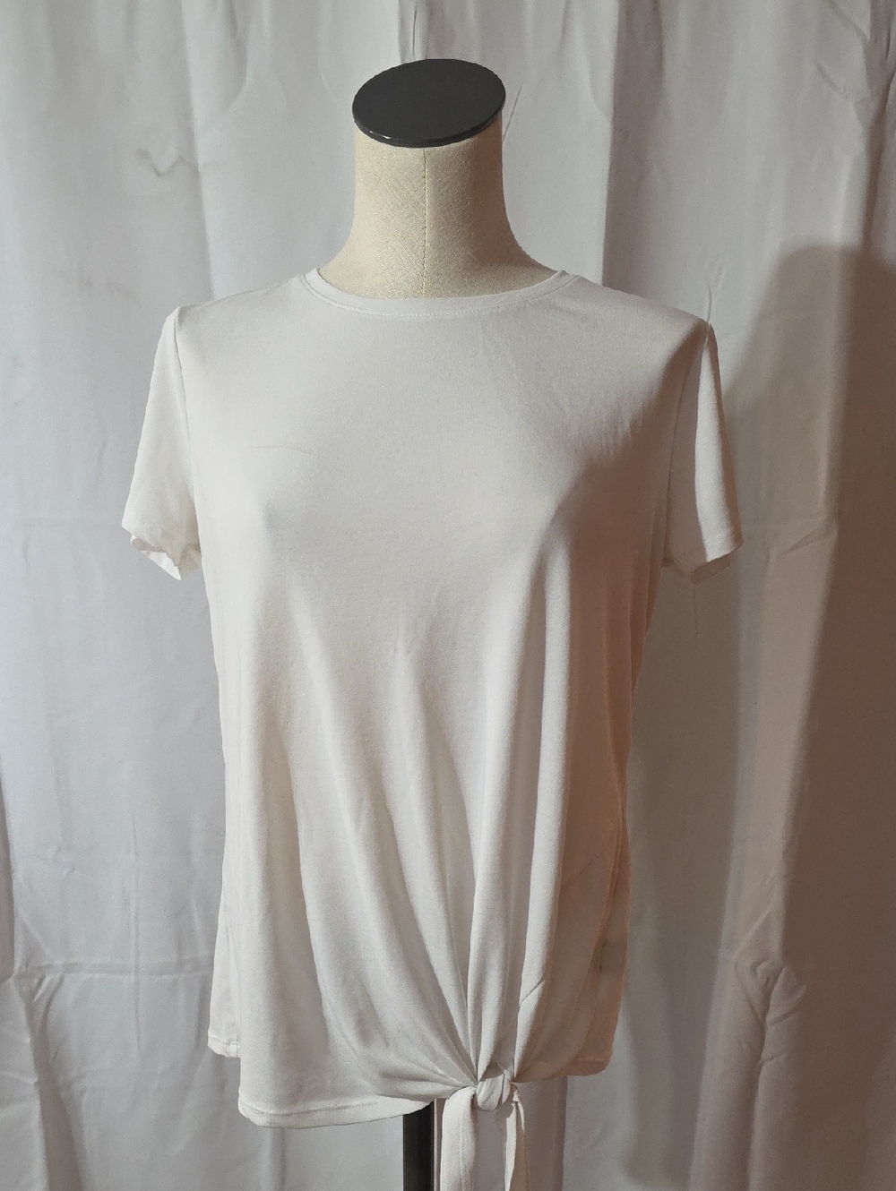 Simply Vera Vera Wang White Short-Sleeve Tie-Hem Tee